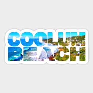 COOLUM BEACH - Helicopter View Three Bays Sticker